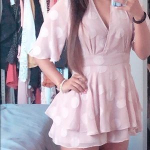 Mauve Polka Dot Romper